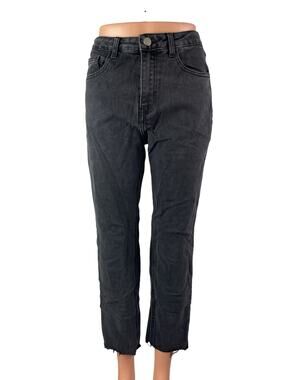 Redial Women's Black Washed High Waisted Mom Straight Leg Denim Jeans Size 6